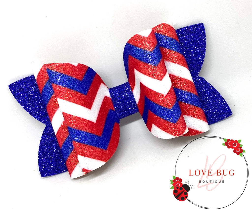 Chicago Cubs Chevron - Blue/Double Red